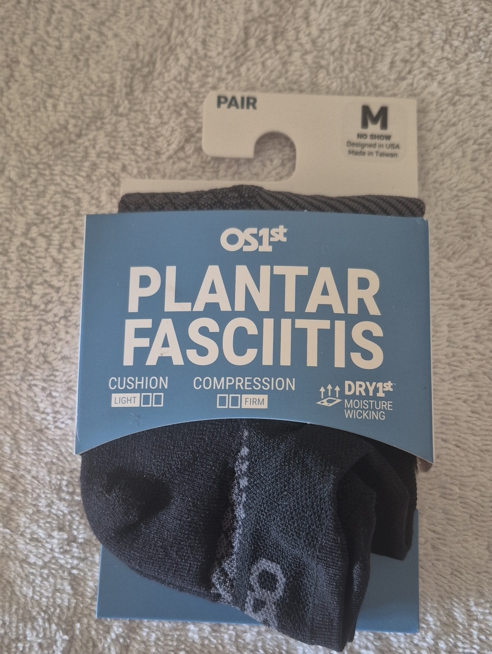 Plantar Fasciitis No-Show Socks - Black